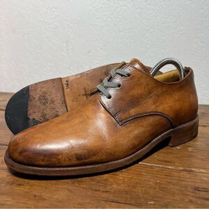 Esquivel Womens Hobo Derby Plain Toe Brown Leather Dress Shoes 9